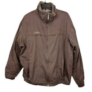 Columbia Mens Tall Brown & Olive Full-Zip Jacket With Fleece Lining Size LT